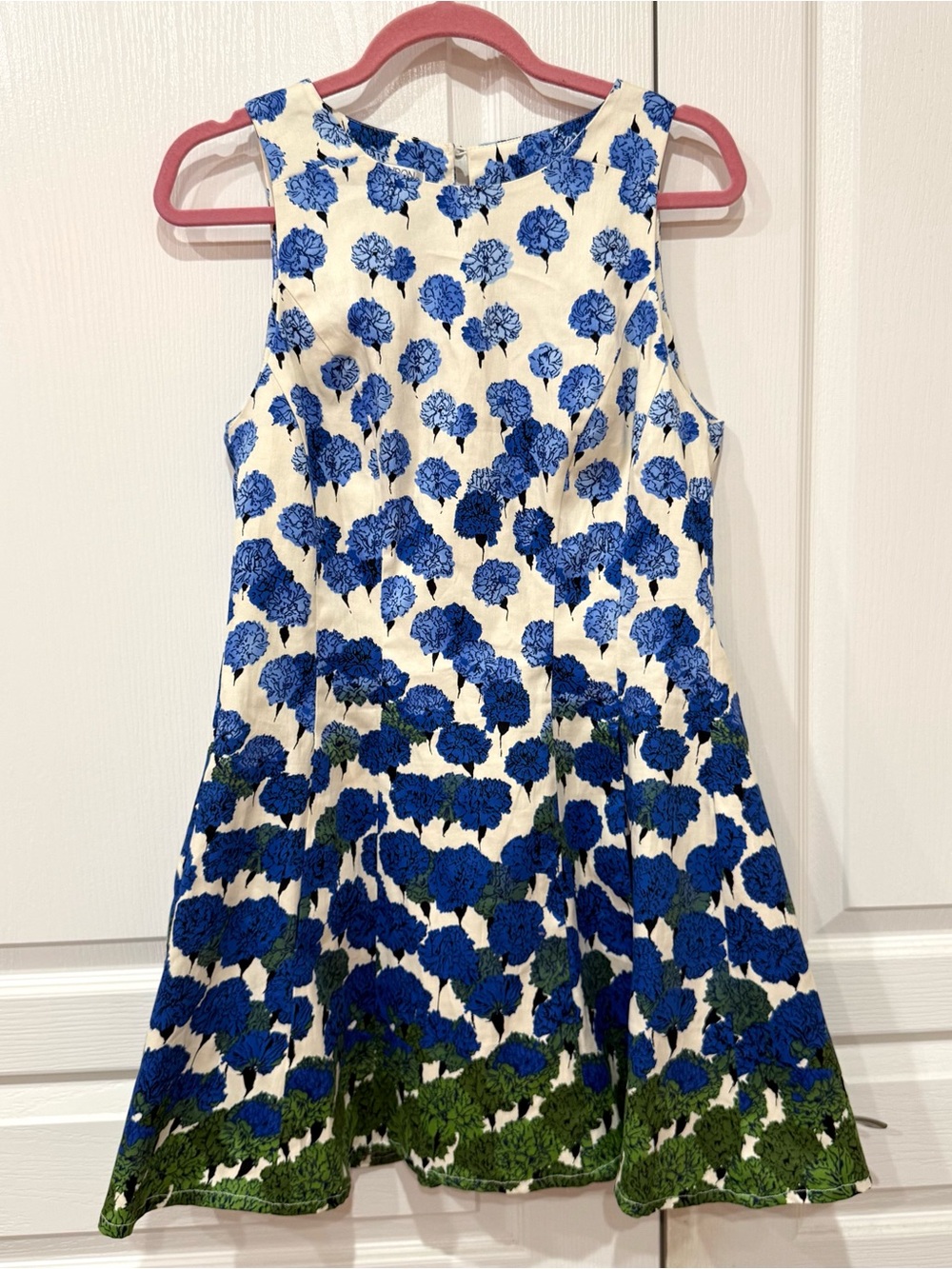 Nordstrom White Dress with Blue Floral Print